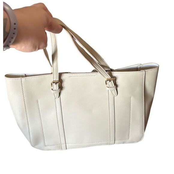 Steve Madden Tote Set Bag Sesame Solid Beige Faux Leather Shoulder NWT - Picture 2 of 12